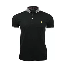 Men's Polo T-Shirts Short Sleeve Tee Top Classic, Black Colour, UK Size S