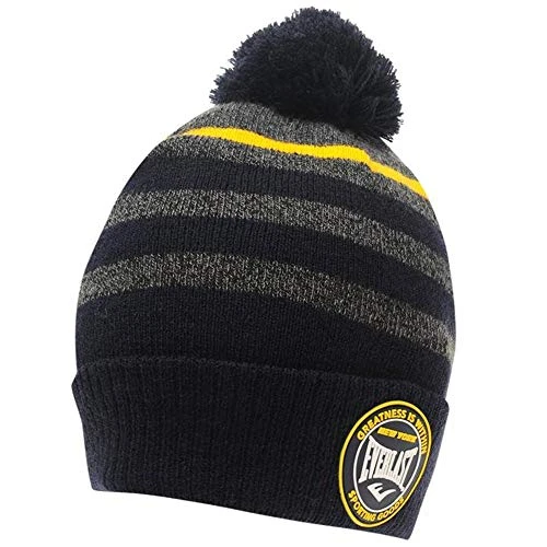 Mens Pom Pom to Top Rubber Logo Champion Hat (Navy/Grey, N)