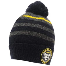 Mens Pom Pom to Top Rubber Logo Champion Hat (Navy/Grey, N) Mens Pom Pom to Top Rubber Logo Champion Hat (Navy/Grey, N)