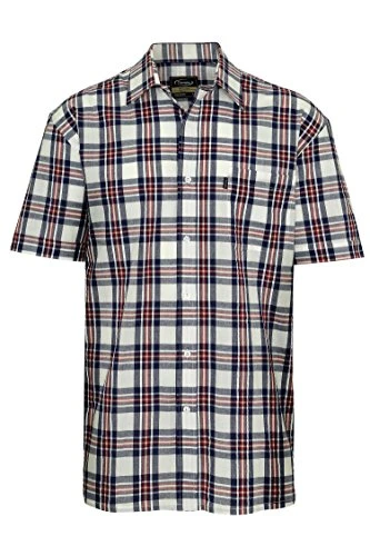 Men's Portchester Short Sleeve Cotton Check Shirt (M) Navy