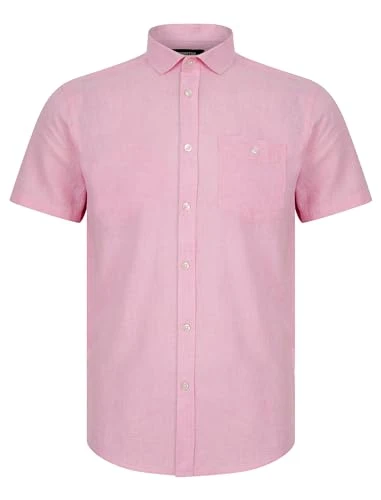 Men's 'Portree' Gingham Check Short Sleeve Linen Cotton Blend Shirt