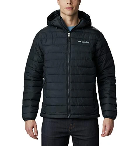 Men's Powder Lite Hooded Jacket Hooded Puffer Jacket, BLACK, Size XL