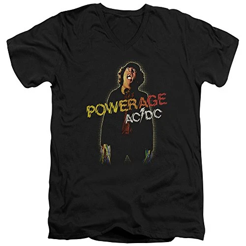 Mens Powerage V-Neck T-Shirt, Medium, Black