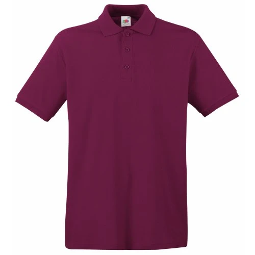 Mens Premium 100% Cotton Pique Short Sleeve Polo Shirt (M) (Burgundy)