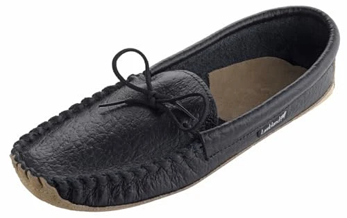 Men's Premium Leather Earthing Grounding Moccasin Indoor Shoes (Black, UK Footwear Size System, Adul