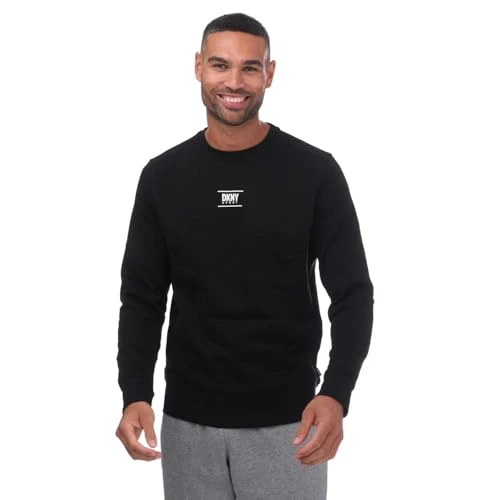 Men's Printed Logo Crewneck Sweatshirt in Black