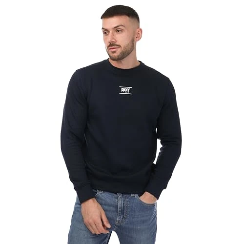 Men's Printed Logo Crewneck Sweatshirt in Blue