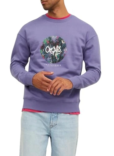 Mens Printed Sweater Twilight Purple L