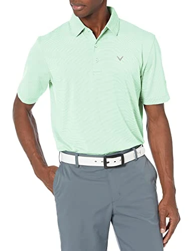 Men's Pro Spin Fine Line Short Sleeve Golf Polo Shirt, Summer Green, 5X-Large Big