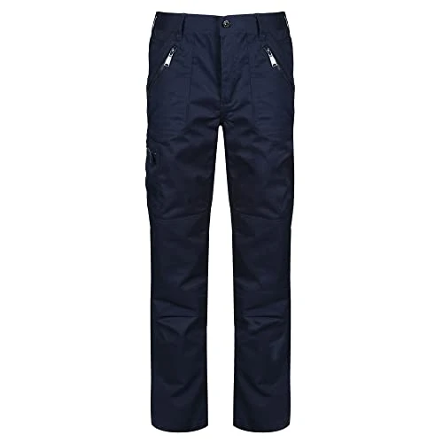 Men's Professional Pro Action Hardwearing Water Repellent Multi Pocket Trousers Trousers, Navy, Size