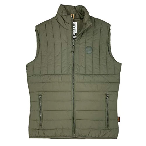 Men's Puffer Poly Fill Lightweight Vest, Olive Green, S