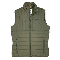 Men's Puffer Poly Fill Lightweight Vest, Olive Green, S Men's Puffer Poly Fill Lightweight Vest, Olive Green, S