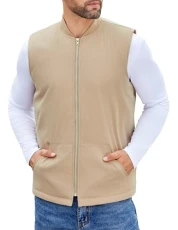 Men's Puffer Vest Loose Fit Quilted Vest Winter Outdoor Zipper Padded Vests Warm Puffy Sleeveless Jacket, Khaki, XXL Men's Puffer Vest Loose Fit Quilted Vest Winter Outdoor Zipper Padded Vests Warm Puffy Sleeveless Jacket, Khaki, XXL