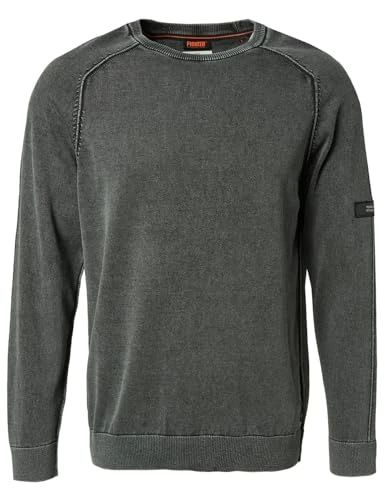 Men's Pullover Crew Neck | Men's Basic Knitted Jumper | Regular Fit, Dark Grey Washed 9869, 3XL