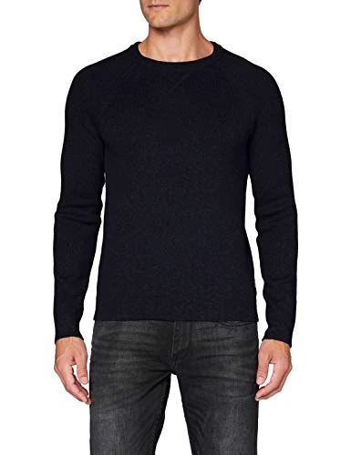 Men's Pullover Long Sleeve Sweater, Dark Blue, S