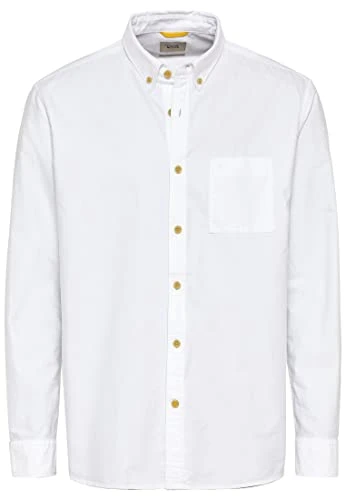 Men's Pure Cotton Long Sleeve Shirt, White, XL