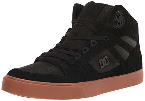 Men's Pure High Top Wc Skate Shoes Casual Sneakers, Black/Gum, 11 UK