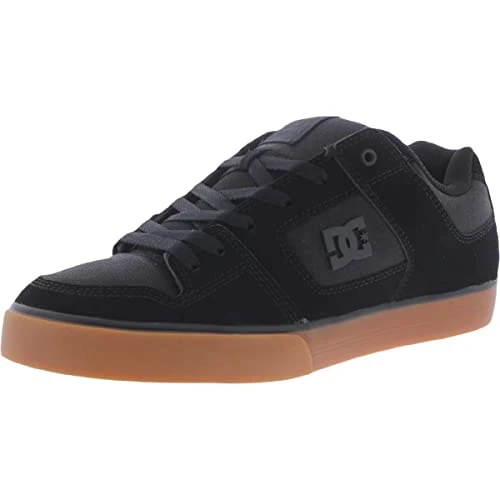 Men's Pure Low Top Lace Up Casual Skate Shoe Sneaker, Black/Gum/Black, 9.5 UK
