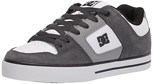 Men's Pure Low Top Lace Up Casual Skate Shoe Sneaker, Grey/Grey/White, 17 UK