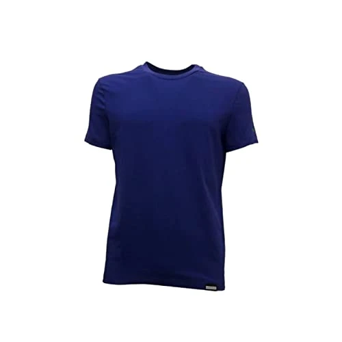 Men's Purple Casual T-Shirt with Logo Print on Sleeve S, blue, S