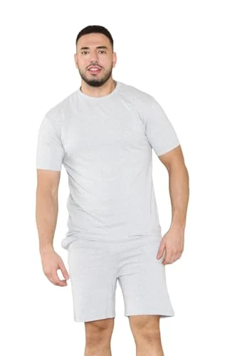 Mens Pyjama Set Cotton T-Shirt Shorts Nightwear Loungewear Pj Gym Yoga Short Sleeve Top Casual Short