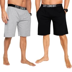 Mens Pyjama Shorts - Comfy Lounge Shorts with Pockets Pack of 2 (M, Black/Grey) Mens Pyjama Shorts - Comfy Lounge Shorts with Pockets Pack of 2 (M, Black/Grey)