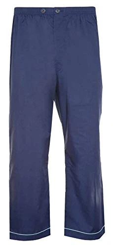Mens Pyjama Trouser Bottoms Polycotton (Pack Of 2) - Navy - M