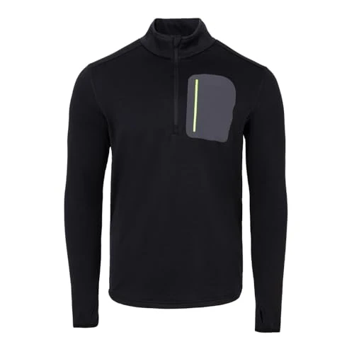 Mens Quarter Zip Top Black S