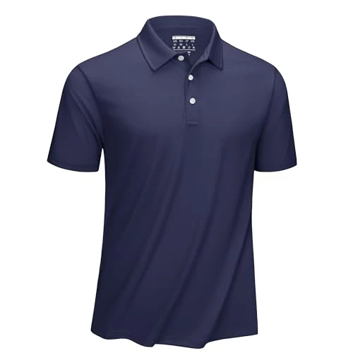 Men's Quick Dry Polo Shirts Short Sleeves Breathable Polyester for Men Summer Casual Fit Golf Fishin