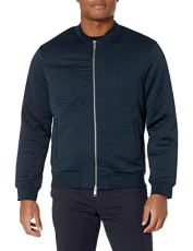 Men's Quilted Bomber Jacket, Navy, XS