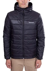 - Men's Quilted Down Jacket with Hood, Black, L