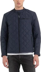 men's quilted jacket, transition jacket without hood, blue (Blue 086), S men's quilted jacket, transition jacket without hood, blue (Blue 086), S