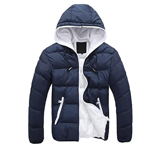 Men's quilted jacket with hood, warm winter jacket, padded transition jacket, light puffer jacket, winter warm down jacket, hooded jacket, waterproof outdoor jacket, casual softshell jacket