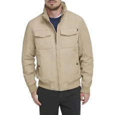 Men's Quilted Lined Flight Bomber Jacket, Harvest Gold, L Men's Quilted Lined Flight Bomber Jacket, Harvest Gold, L