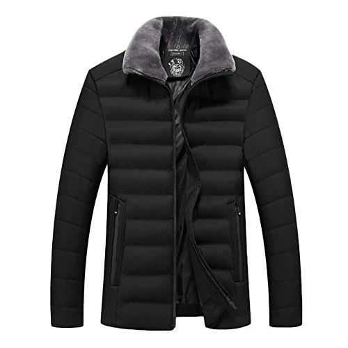 Men's Quilted Long Sleeve Jacket - Black - Medium