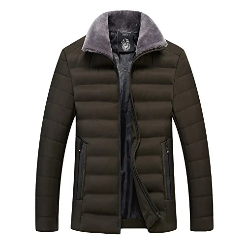 Men's Quilted Long Sleeve Jacket - green - Large