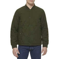 Men's Quilted Open Bottom Bomber Jacket, New Olive, XXL