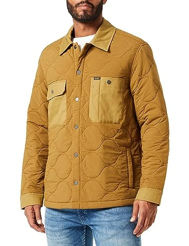 Men's Quilted overshirt Jacket, Tumbleweed, L