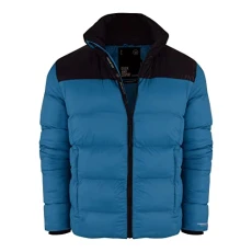 Mens Quilted Padded Puffer with Thermoheat Technology, Warm Winter Coat Outdoor Jacket Zipped Side and Inner Zip Pocket and Inner Cuff Blue XL Mens Quilted Padded Puffer with Thermoheat Technology, Warm Winter Coat Outdoor Jacket Zipped Side and Inner Zip Pocket and Inner Cuff Blue XL
