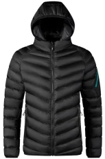 Men's Quilted Puffer Jacket Hooded Padded Down Jacket Packable Waterproof Jacket Winter Short Puffer Coat with Hood Outdoor Warm Insulated Jacket Stand Collar Zip Up Jacket Outwear Black XL
