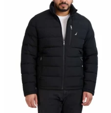 Mens quilted Puffer jacket Small, Black, S Mens quilted Puffer jacket Small, Black, S