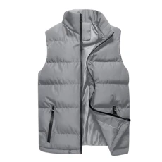 Men's Quilted Puffer Vest Padded Gilet Bodywarmer Down Jacket Body Warmer Sleeveless Puffer Coats with Zip Pockets Winter Outdoor Work Sports Running Waistcoat UK Sale Clearance