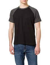 Men's Raglan Contrast Tee T Shirt, Black/Charcoal, 4XL UK Men's Raglan Contrast Tee T Shirt, Black/Charcoal, 4XL UK