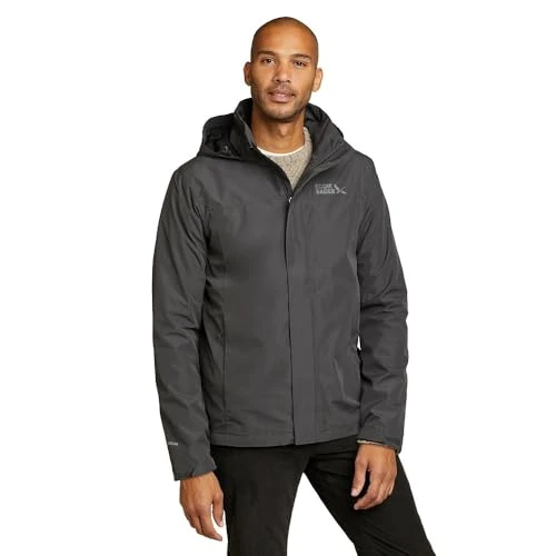 Men's Rainfoil Packable Raincoat, Dark Smoke Recycled, XL