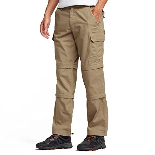 Men’s Ramble II Water Resistant Double Zip Off Walking Trousers with Six Pockets, Men's Hiking & O