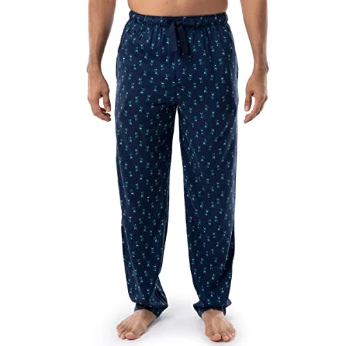 Men's Rayon Pyjama Bottoms, Navy Blue Owl, XXXL