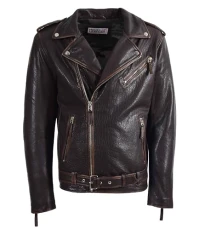 Mens Real New Zealand Leather Biker Style Jacket Zip Brando NELSON (UK, Alpha, XXL, Regular, Regular)