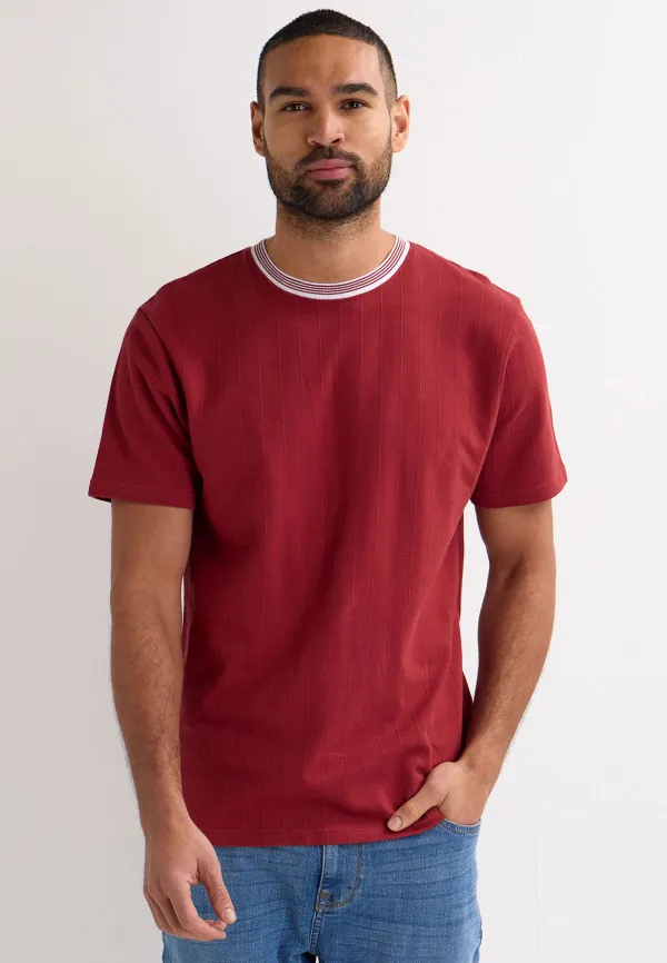 Mens Red Tipped Cotton T-Shirt