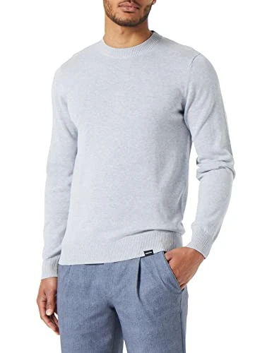 Men's Regular fit Long Sleeve Jumper Sweater, Gray, L