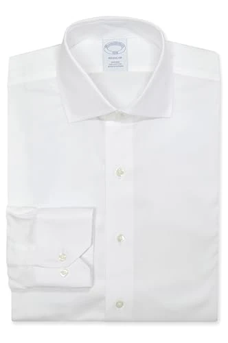 Mens Regular Fit Luxury Cotton Spread Collar Button Down Shirt,, 200100 White, 17.5" Neck 32"-33" Sl